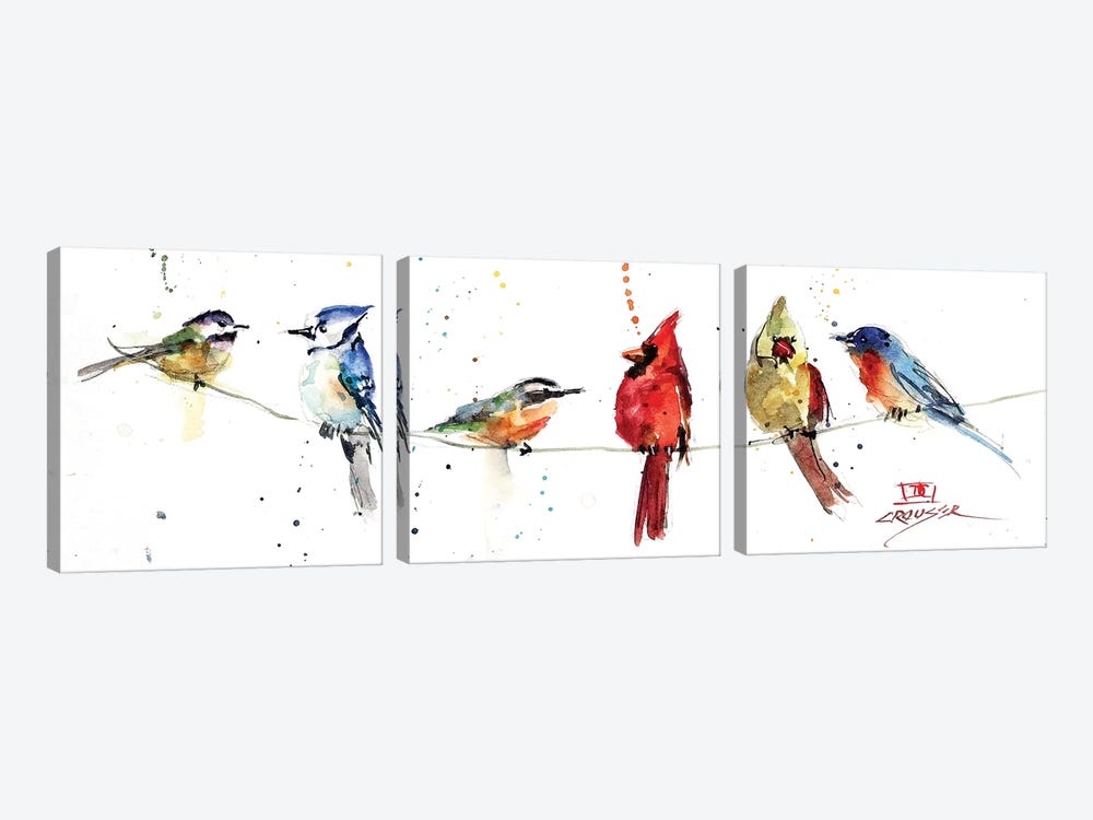 Birds On A Wire by Dean Crouser 3-piece Canvas Print
