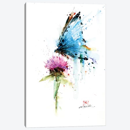 Butterfly & Thistle Canvas Print #DCR150} by Dean Crouser Art Print
