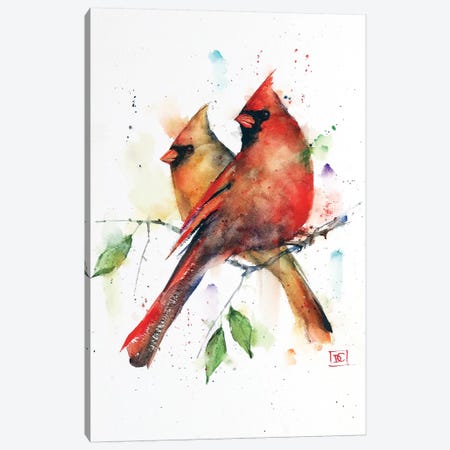 Cardinal Pair Canvas Print #DCR151} by Dean Crouser Art Print
