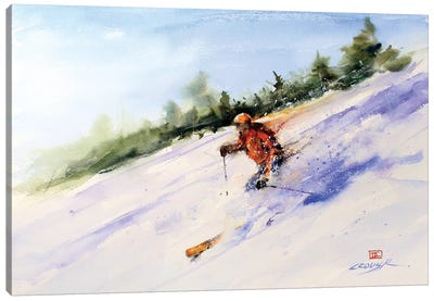 Downhill Master Canvas Art Print - Skiing Art