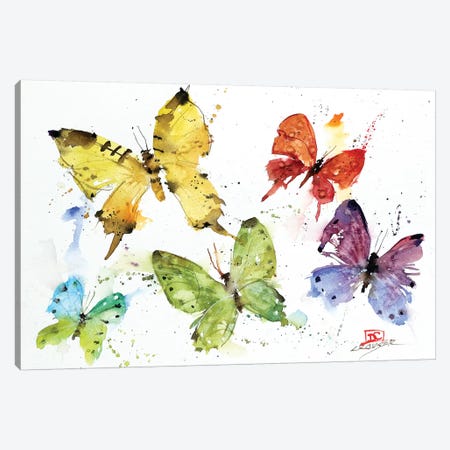 Flock Of Butterflies Canvas Print #DCR161} by Dean Crouser Canvas Art