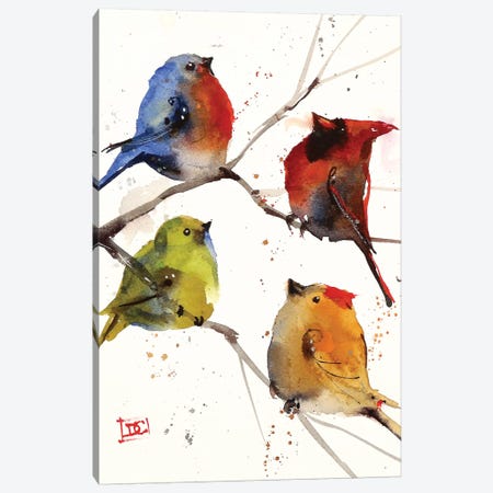 Four Songbirds Canvas Print #DCR162} by Dean Crouser Canvas Art