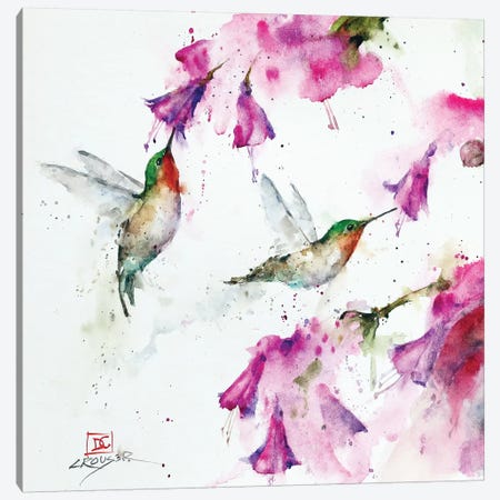 Hummingbirds And Floral Canvas Print #DCR166} by Dean Crouser Canvas Art Print