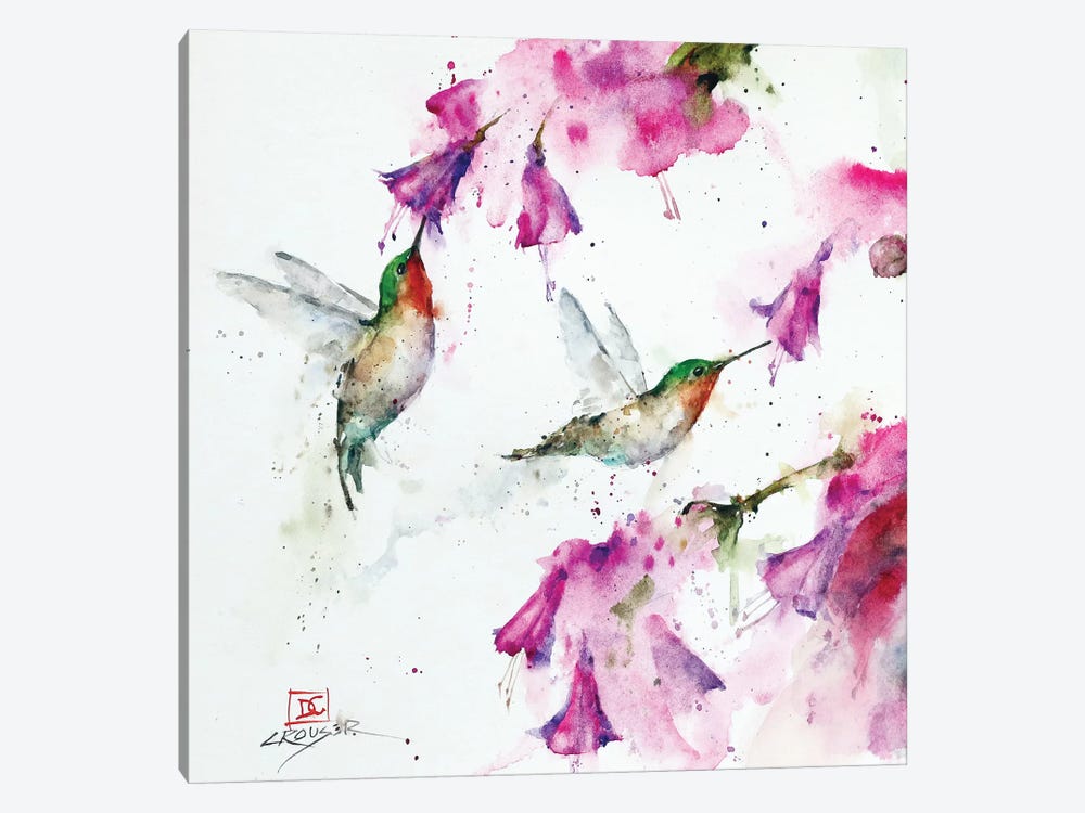 Hummingbirds And Floral by Dean Crouser 1-piece Canvas Art Print