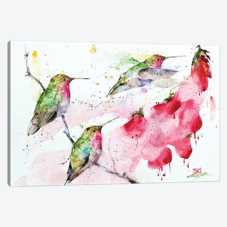 Hummingbirds And Flowers Canvas Print #DCR167} by Dean Crouser Art Print