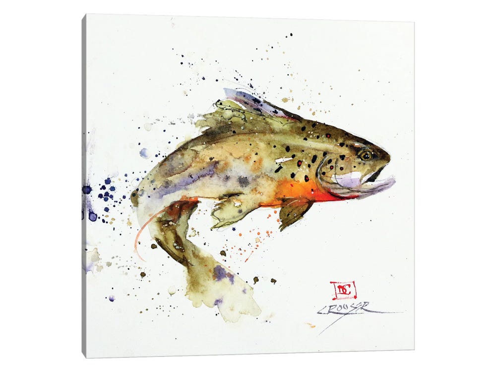 Jumping Trout Good Canvas Art by Dean Crouser