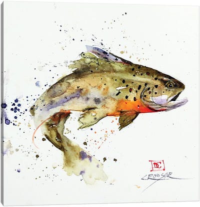 Jumping Trout Good Canvas Art Print - Art for Dad