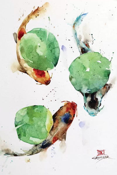 Koi: Koi And Lily Pads by Dean Crouser