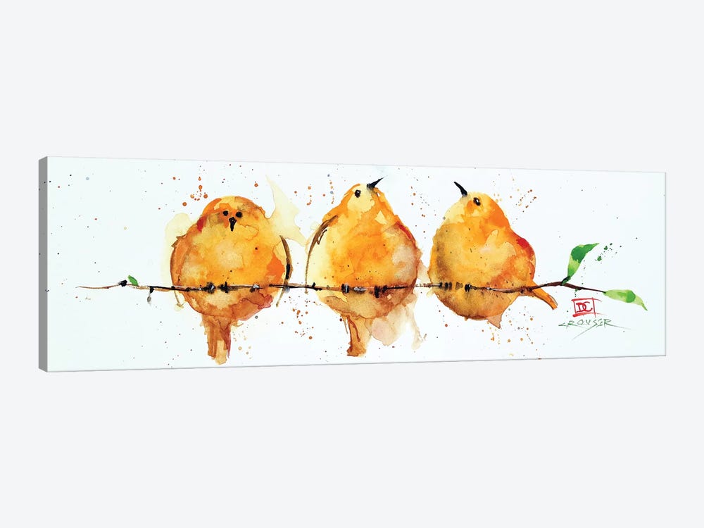 Orange Birds 1-piece Canvas Print