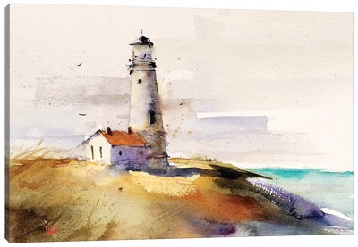 Summer Lighthouse Canvas Art Print - Lighthouse Art