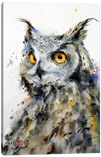 The Watcher Canvas Art Print - Owl Art