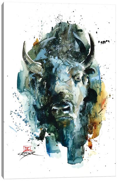 Abstract Bison Canvas Art Print - Dean Crouser