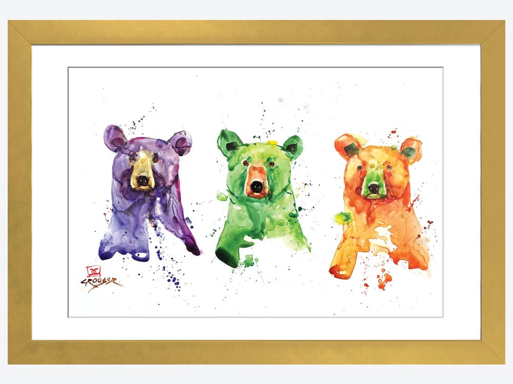 Three Bears Canvas Art Print by Dean Crouser