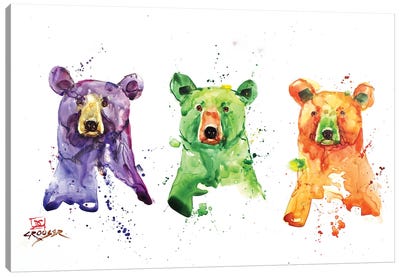 Three Bears Canvas Art Print - Lakehouse Décor