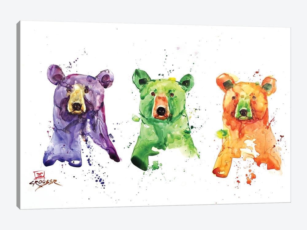 Three Bears by Dean Crouser 1-piece Canvas Art