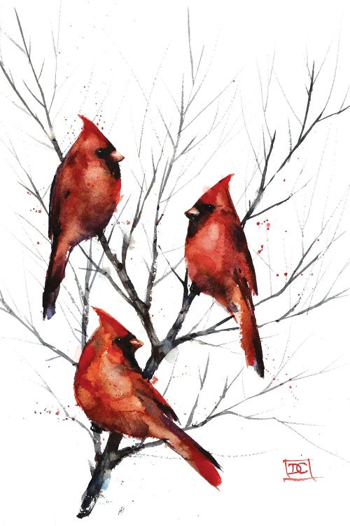 Cardinals in Tree by Dean Crouser wall art