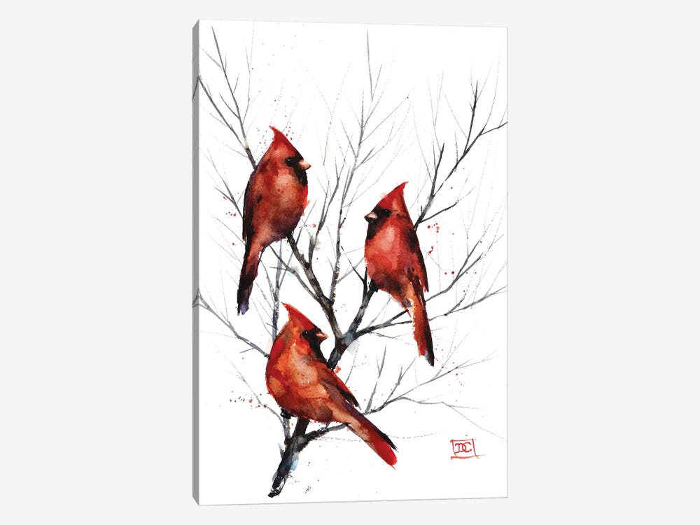 Cardinals in Tree by Dean Crouser 1-piece Canvas Print