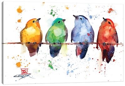 Primary Birds Canvas Art Print - Lakehouse Décor