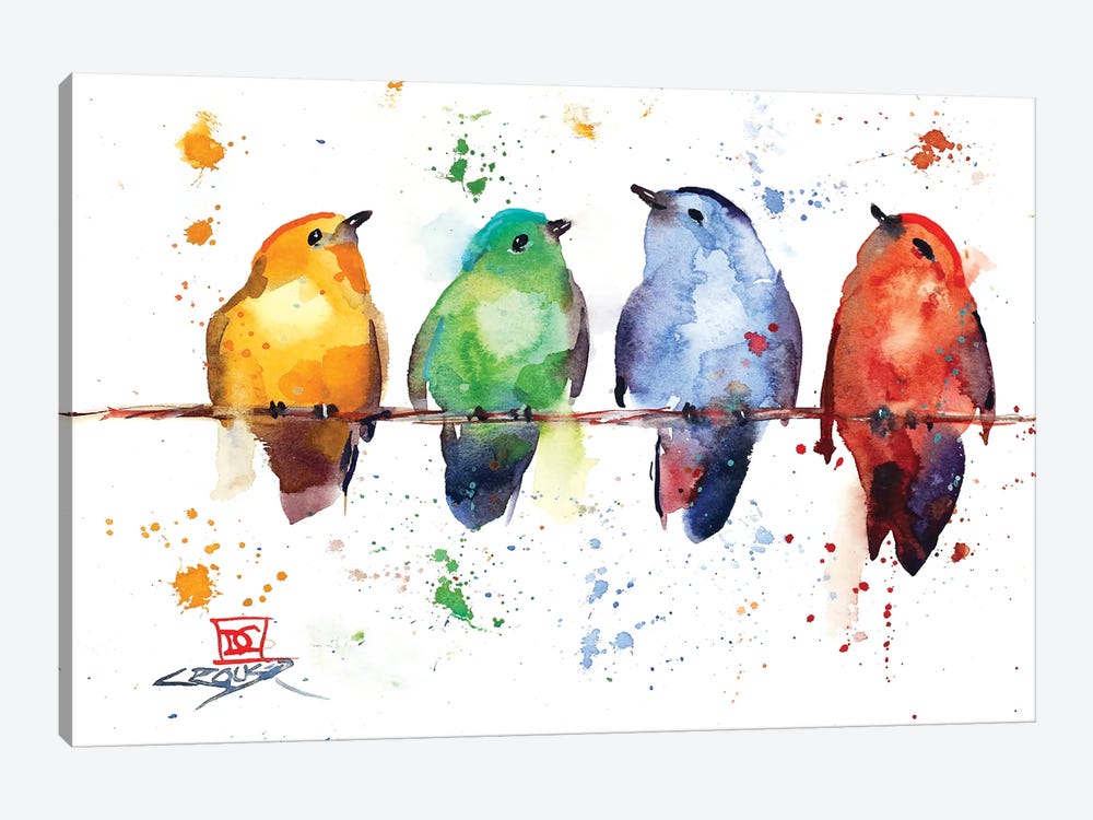 Primary Birds by Dean Crouser 1-piece Canvas Artwork