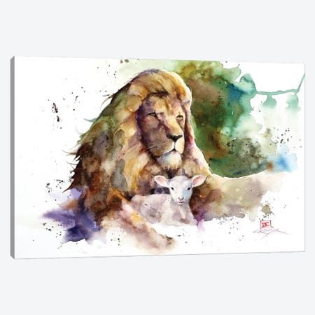 Lion and Lamb Canvas Print #DCR196} by Dean Crouser Canvas Wall Art