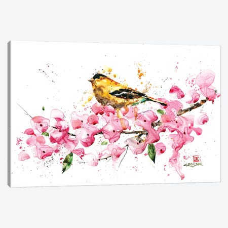 Bird and Cherry Blossoms Canvas Print #DCR198} by Dean Crouser Art Print