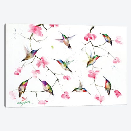 Hummingbird Meeting Canvas Print #DCR201} by Dean Crouser Canvas Print