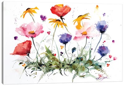 Wildflowers Canvas Art Print - Watercolor Flowers