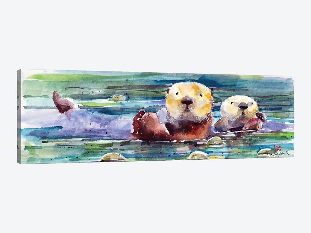 Otter Pair by Dean Crouser 1-piece Art Print