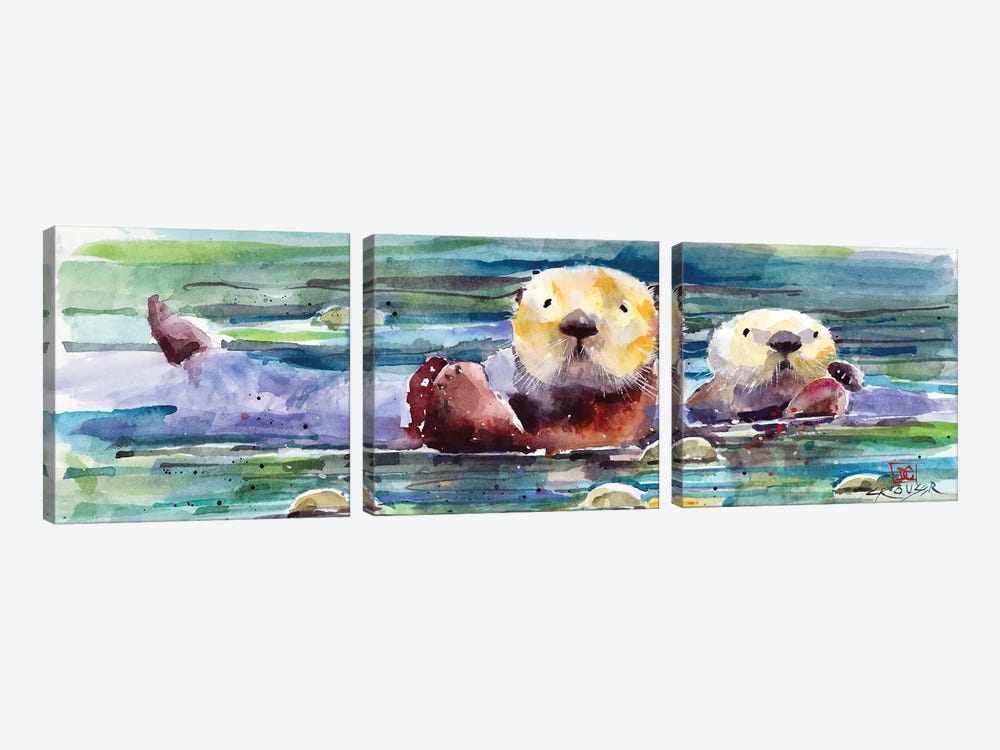 Otter Pair by Dean Crouser 3-piece Art Print