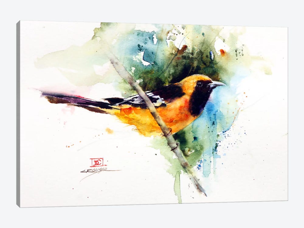 Orange Bird 1-piece Canvas Wall Art