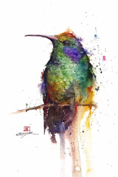 Green Bird by Dean Crouser framed canvas print