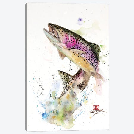 Jumping Rainbow Trout Canvas Print #DCR222} by Dean Crouser Canvas Print