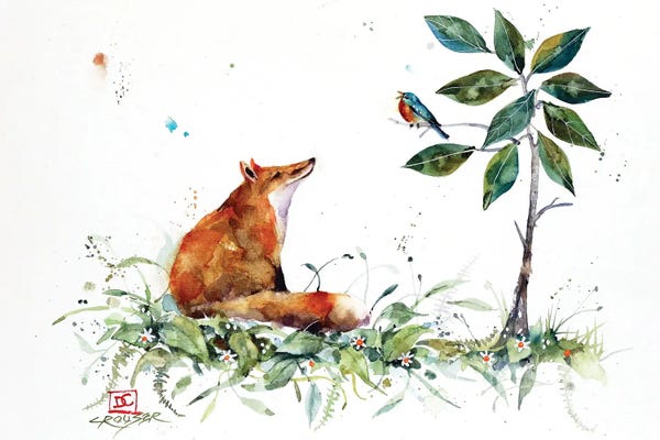 Lakehouse Décor: Fox & Blue Bird by Dean Crouser