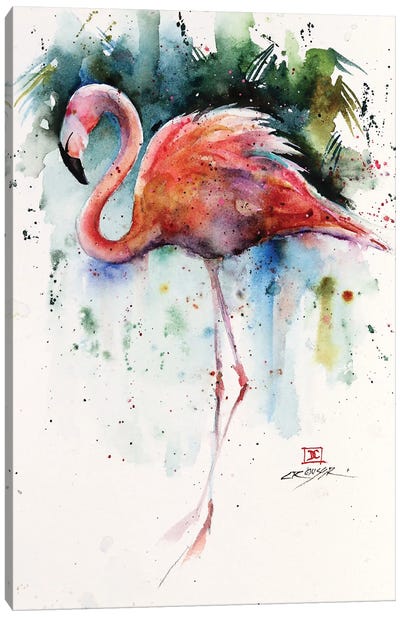 Flamingo Canvas Art Print - Dean Crouser