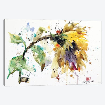 Abstract Sunflower Canvas Print #DCR233} by Dean Crouser Canvas Wall Art