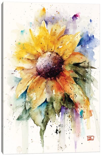 Sunflower Canvas Art Print - Abstract Bathroom Art