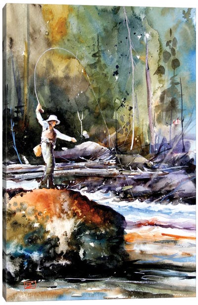 Upper River Canvas Art Print - Fishing Art