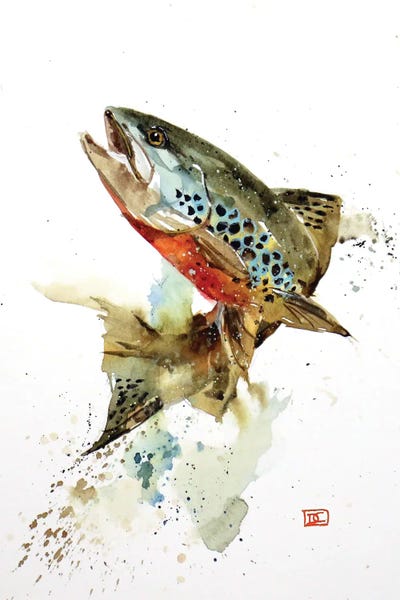 Lakehouse Décor: Jumping Brown Trout by Dean Crouser