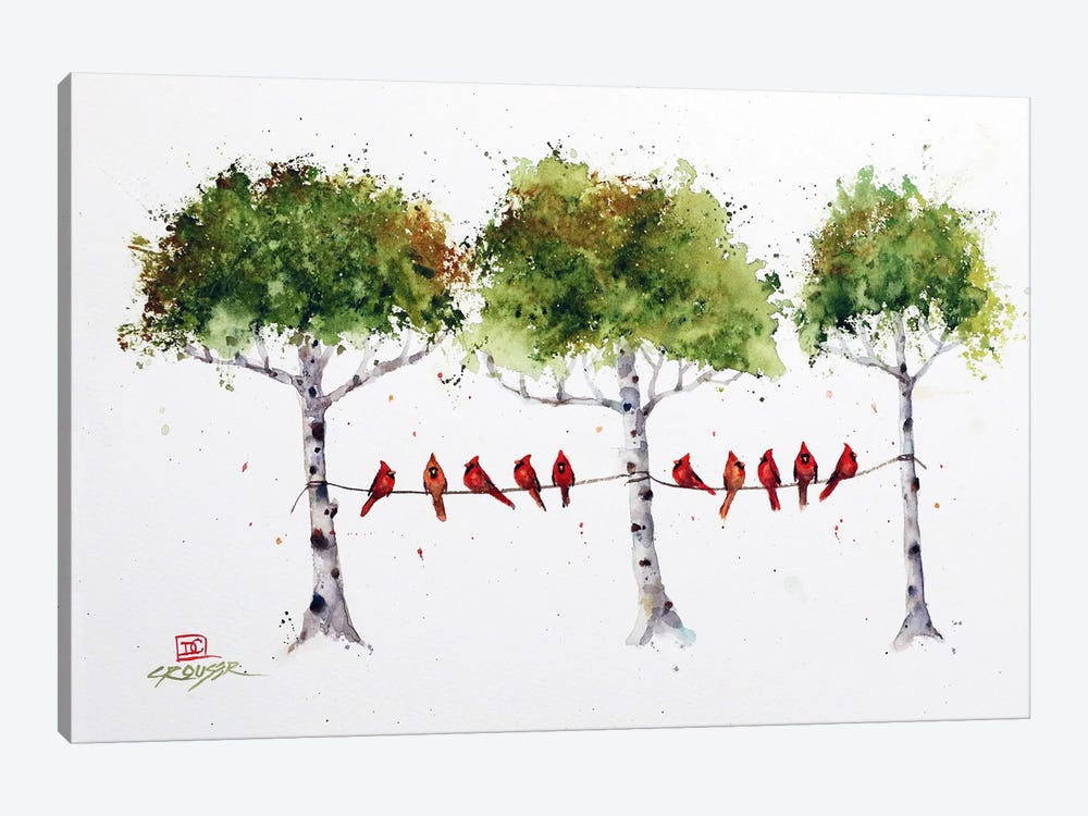 Cardinals In The Trees by Dean Crouser 1-piece Canvas Artwork