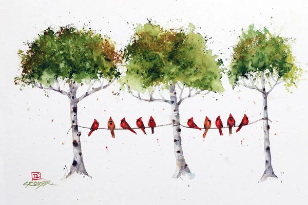 Dean Crouser: Cardinals In The Trees by Dean Crouser