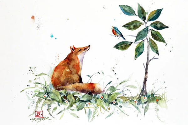 Foxes: Fox And Bluebird by Dean Crouser