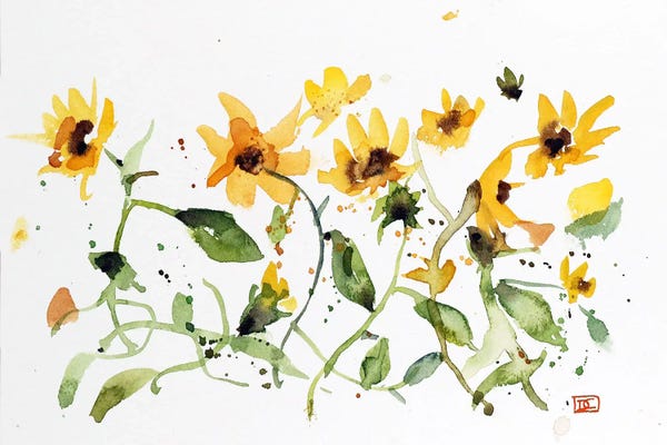 Watercolor Flowers: Sunflower Patch by Dean Crouser