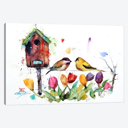 Springtime Birdhouse Canvas Print #DCR252} by Dean Crouser Canvas Artwork