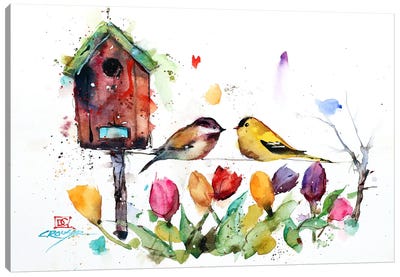 Springtime Birdhouse Canvas Art Print - Dean Crouser