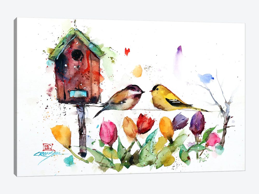 Springtime Birdhouse by Dean Crouser 1-piece Canvas Artwork