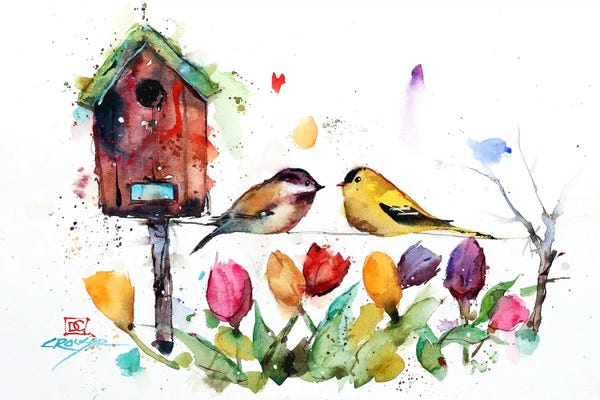 Tulips: Springtime Birdhouse by Dean Crouser