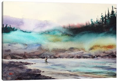 Successful Fishing Canvas Art Print - Mist & Fog Art