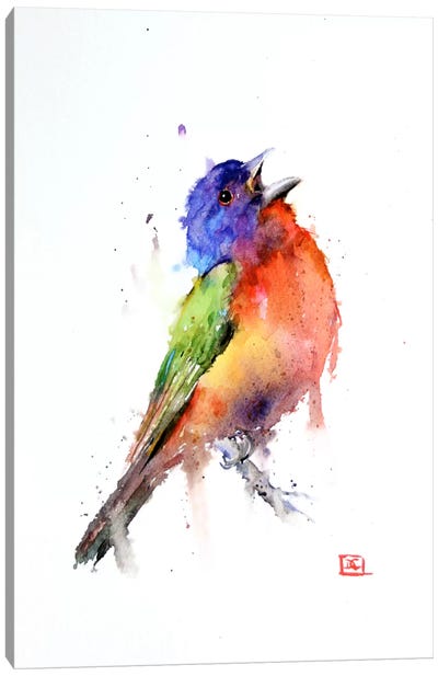 Bird (Multi-Colored) Canvas Art Print - Colorful Contemporary
