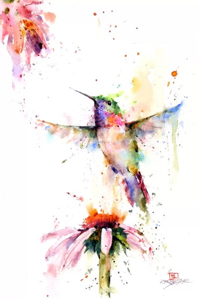 Serene Watercolors: Between the Flowers by Dean Crouser