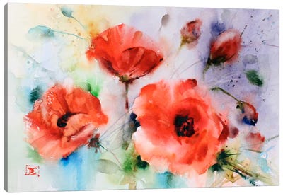 Poppies Canvas Art Print - Flower Art